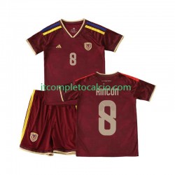 Maglia Venezuela Tomas Rincon 8 Divisa Home 2026 Manica Corta ,Bambino