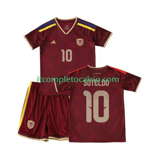 Maglia Venezuela Yeferson Soteldo 10 Divisa Home 2026 Manica Corta ,Bambino