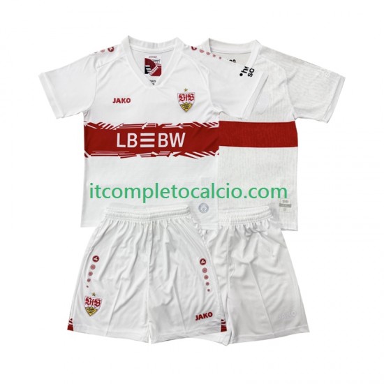 Maglia VfB Stuttgart Divisa Home 2025-2026 Manica Corta ,Bambino
