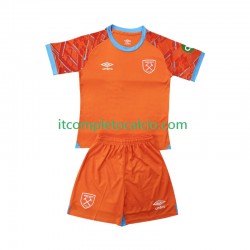 Maglia West Ham United Portiere Divisa Away 2025-2026 Manica Corta ,Bambino
