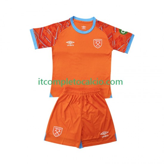 Maglia West Ham United Portiere Divisa Away 2025-2026 Manica Corta ,Bambino