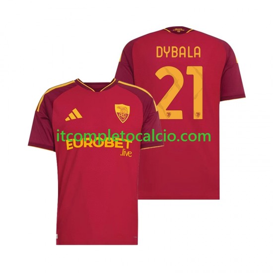 Maglia AS Roma Paulo Dybala 21 Divisa Home 2026-2027 Manica Corta ,Uomo