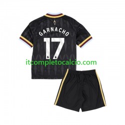 Maglia Aston Villa Alejandro Garnacho 17 Divisa Away 2026-2027 Manica Corta ,Bambino