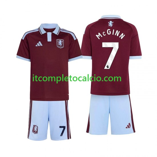 Maglia Aston Villa John McGinn 7 Divisa Home 2026-2027 Manica Corta ,Bambino