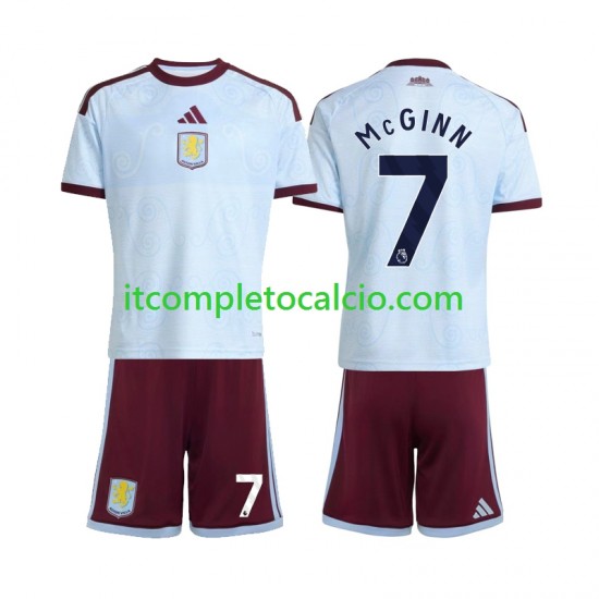 Maglia Aston Villa John McGinn 7 Terza Divisa 2026-2027 Manica Corta ,Bambino
