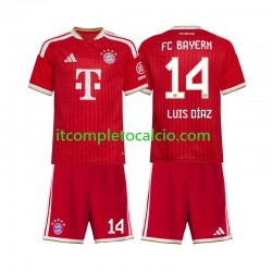 Maglia FC Bayern München Luis Diaz 14 Divisa Home 2026-2027 Manica Corta ,Bambino Maglia FC Bayern München Luis Diaz 14 Divisa Home 2026-2027 Manica Corta ,Bambino