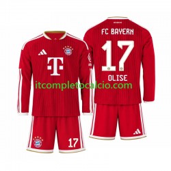 Maglia FC Bayern München Michael Olise 17 Divisa Home 2026-2027 Manica Lunga ,Bambino