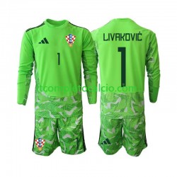 Maglia Croazia Dominik Livakovic 25 Portiere Divisa Home 2026-2027 Manica Lunga ,Bambino