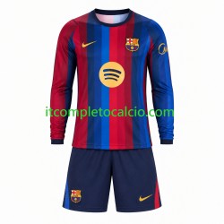 Maglia FC Barcelona Divisa Home 2026-2027 Manica Lunga ,Bambino