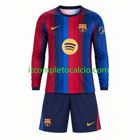 Maglia FC Barcelona Divisa Home 2026-2027 Manica Lunga ,Bambino