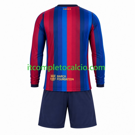 Maglia FC Barcelona Divisa Home 2026-2027 Manica Lunga ,Bambino