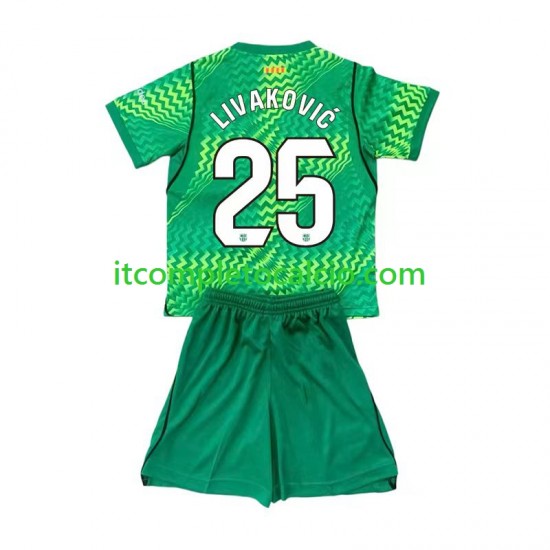 Maglia FC Barcelona Dominik Livakovic 25 Portiere Divisa Home 2026-2027 Manica Corta ,Bambino
