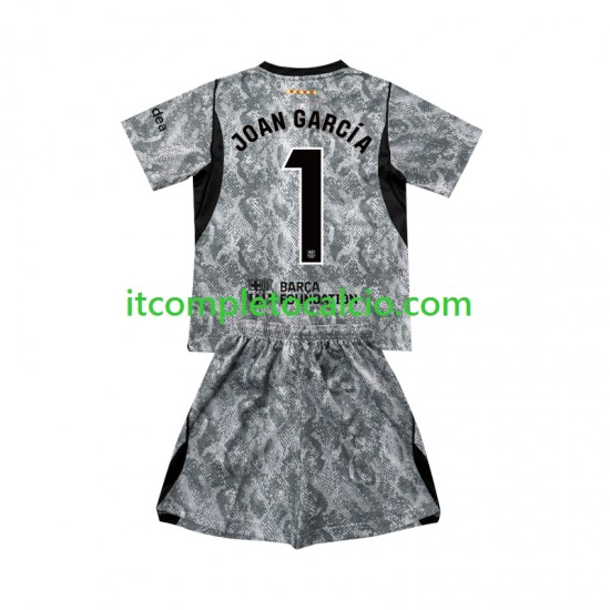 Maglia FC Barcelona Joan Garcia 1 Portiere Divisa Away 2026-2027 Manica Corta ,Bambino