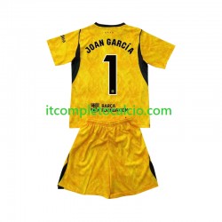 Maglia FC Barcelona Joan Garcia 1 Portiere Quarto Divisa 2026-2027 Manica Corta ,Bambino