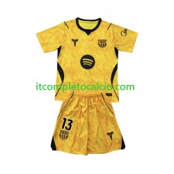 Maglia FC Barcelona Wojciech Szczesny 13 Portiere Quarto Divisa 2026-2027 Manica Corta ,Bambino