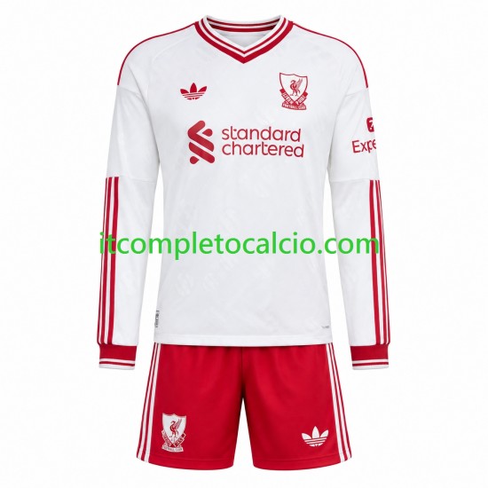 Maglia Liverpool Divisa Away 2026-2027 Manica Lunga ,Bambino