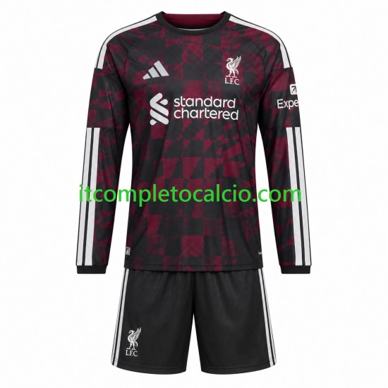Maglia Liverpool Terza Divisa 2026-2027 Manica Lunga ,Bambino