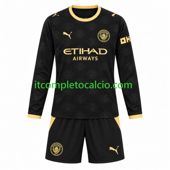 Maglia Manchester City Divisa Away 2026-2027 Manica Lunga ,Bambino