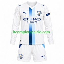 Maglia Manchester City Terza Divisa 2026-2027 Manica Lunga ,Bambino