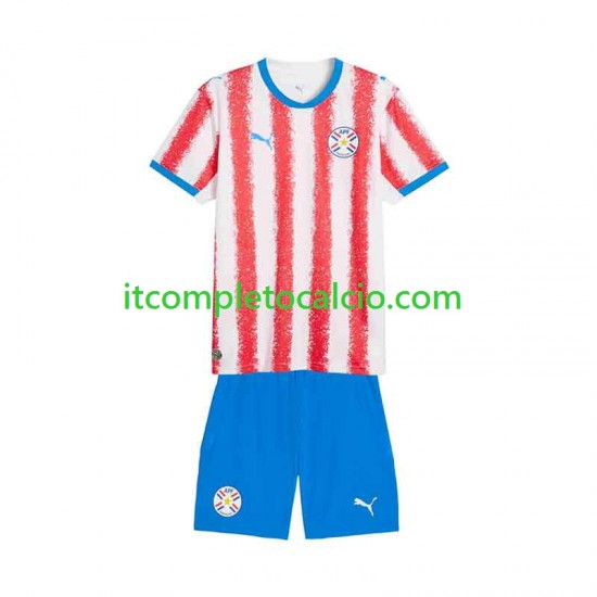 Maglia Paraguay Divisa Home 2026 Manica Corta ,Bambino