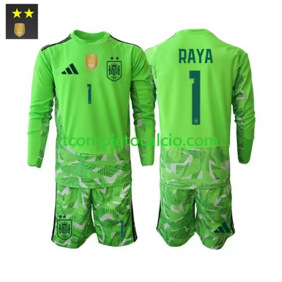 Maglia Spagna David Raya 1 Portiere Terza Divisa 2026-2027 Manica Lunga ,Bambino