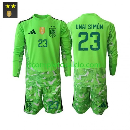 Maglia Spagna Unai Simon 23 Portiere Terza Divisa 2026-2027 Manica Lunga ,Bambino Maglia Spagna Unai Simon 23 Portiere Terza Divisa 2026-2027 Manica Lunga ,Bambino