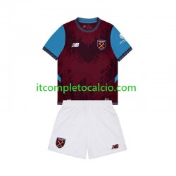 Maglia West Ham United Divisa Home 2026-2027 Manica Corta ,Bambino