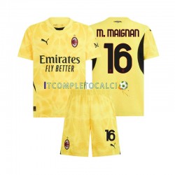Maglia AC Milan Mike Maignan 16 Portiere Divisa Away 2024-2025 Manica Corta ,Bambino