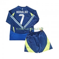 Maglia Al-Nassr Cristiano Ronaldo 7 Divisa Away 2024-2025 Manica Lunga ,Bambino