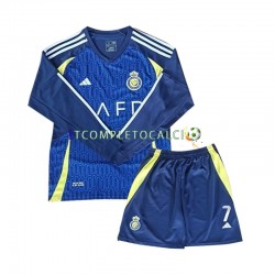 Maglia Al-Nassr Cristiano Ronaldo 7 Divisa Away 2024-2025 Manica Lunga ,Bambino