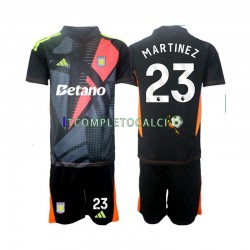Maglia Aston Villa Emiliano Martinez 23 Portiere Divisa Away 2024-2025 Manica Corta ,Bambino