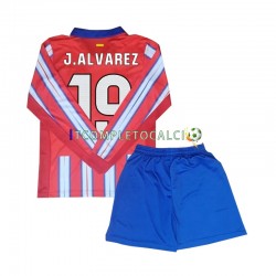 Maglia Atlético Madrid Julian Alvarez 19 Divisa Home 2024-2025 Manica Lunga ,Bambino