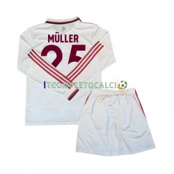 Maglia FC Bayern München Muller 25 Terza Divisa 2024-2025 Manica Lunga ,Bambino