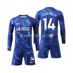 Maglia Chelsea Joao Felix 14 Divisa Home 2024-2025 Manica Lunga ,Bambino
