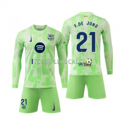Maglia FC Barcelona F DE JONG 21 Terza Divisa 2024-2025 Manica Lunga ,Bambino