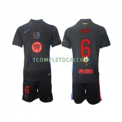 Maglia FC Barcelona Gavi 6 Divisa Away 2024-2025 Manica Corta ,Bambino