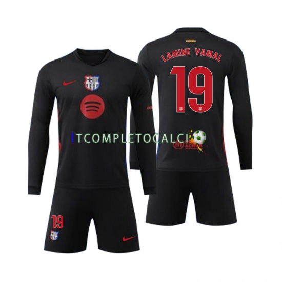 Maglia FC Barcelona Lamine Yamal 19 Divisa Away 2024-2025 Manica Lunga ,Bambino