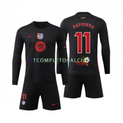 Maglia FC Barcelona Raphinha 11 Divisa Away 2024-2025 Manica Lunga ,Bambino