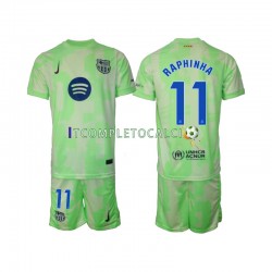 Maglia FC Barcelona Raphinha 11 Terza Divisa 2024-2025 Manica Corta ,Bambino