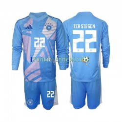 Maglia Germania Ter Stegen 22 Portiere Quarto Divisa 2024-2025 Manica Lunga ,Bambino