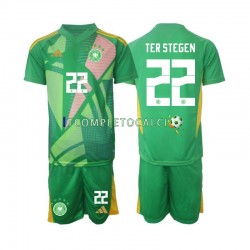 Maglia Germania Ter Stegen 22 Portiere Terza Divisa 2024-2025 Manica Corta ,Bambino
