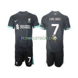 Maglia Liverpool Luis Diaz 7 Divisa Away 2024-2025 Manica Corta ,Bambino