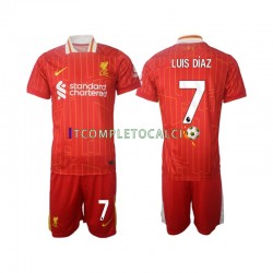 Maglia Liverpool Luis Diaz 7 Divisa Home 2024-2025 Manica Corta ,Bambino