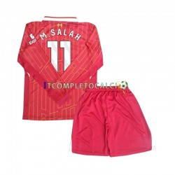 Maglia Liverpool M Salah 11 Divisa Home 2024-2025 Manica Lunga ,Bambino