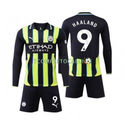 Maglia Manchester City Erling Haaland 9 Divisa Away 2024-2025 Manica Lunga ,Bambino