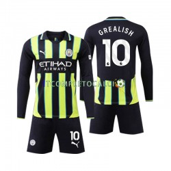 Maglia Manchester City Jack Grealish 10 Divisa Away 2024-2025 Manica Lunga ,Bambino