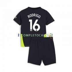 Maglia Manchester City RODRIGO 16 Divisa Away 2024-2025 Manica Corta ,Bambino