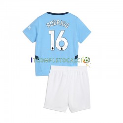 Maglia Manchester City RODRIGO 16 Divisa Home 2024-2025 Manica Corta ,Bambino