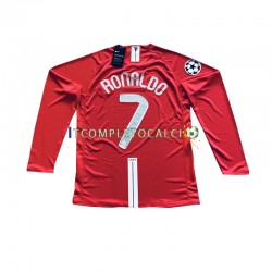 Maglia Manchester United Cristiano Ronaldo 7 Champion League 2007 Retro Divisa Home Manica Lunga ,Uomo