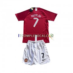 Maglia Manchester United Cristiano Ronaldo 7 Champion League 2007 Retro Divisa Home Manica Corta ,Bambino